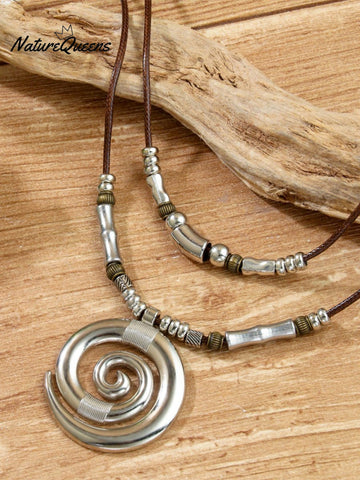 Swirl Totem Vintage Bohemian Necklace