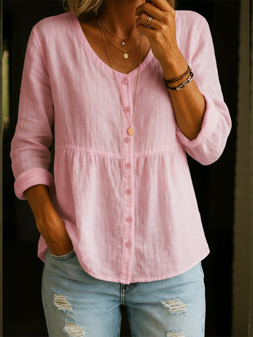 Women's Linen And Cotton Shirt