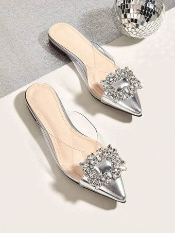 2026 Fashionable Transparent Pointed-Toe Mule Slippers for Women - Summer Valentine's Day